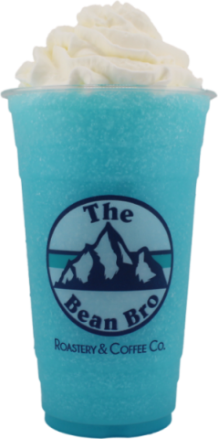 blue frozen drink with whipped cream