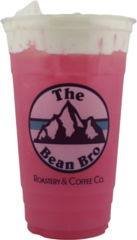 pink frozen drink with whipped cream