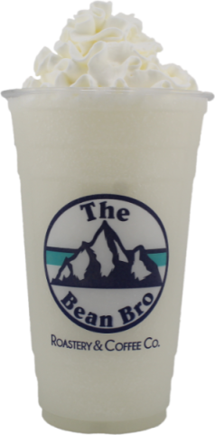 white frozen drink with whipped cream